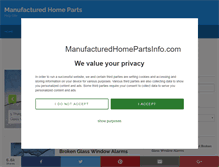 Tablet Screenshot of manufacturedhomepartsinfo.com